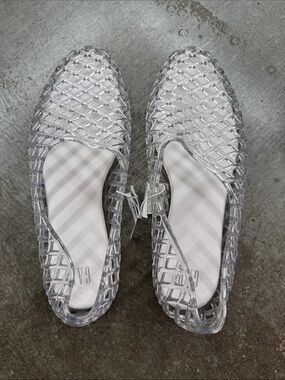 Clear Jelly Flats - Transparent Women's Slip-On Shoes